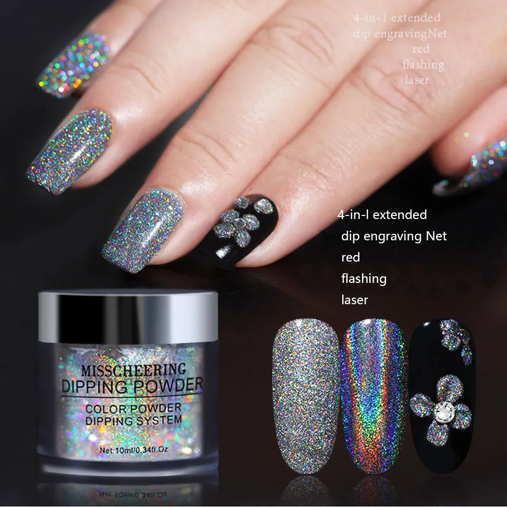 

10ML Glitter Dipping Powder Nails Infiltration Powders For Nails Art Gradient French Manicure UV Gel Pigment