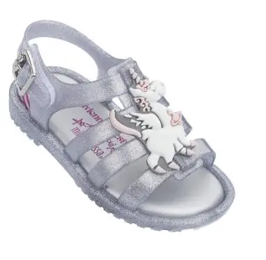 sliver Mini Melissa римские сандалии Melissa прозрачная обувь сандалии детская обувь римские детские сандалии melissa обувь для детей 12,8-17,8 см - Цвет: sliver