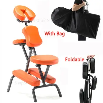

Portable Leather Pad Massage Chair Folding Adjustable Tattoo Scraping Chair With Armrest High Quality Beauty Bed with bag