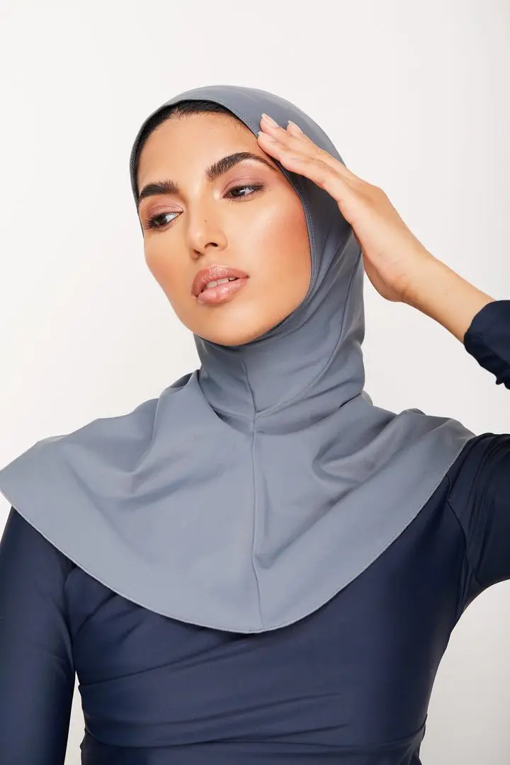 Solid Color  Muslim Turban Cap For Women Full Cover  Swim Hijabs 2