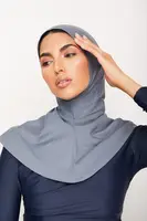 Solid Color  Muslim Turban Cap For Women Full Cover  Swim Hijabs 2