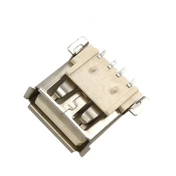 

500pcs/lot USB 2.0 4Pin A Type Female Socket Connector Curly Mouth for Data Transmission Charging