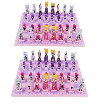 

2pcs Travel Chess Set with Chess Board Educational Toys for Kids and Adults