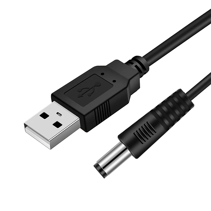 1 м USB порт для 2 мм 5 в постоянного тока гнездо кабеля питания черный разъем