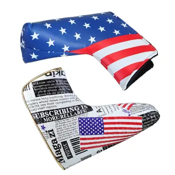 

USA Flag Golf Blade Putter Head Cover PU Waterproof Headcover Protector Bag With Magnetic Closure Golf Club Head Accessories