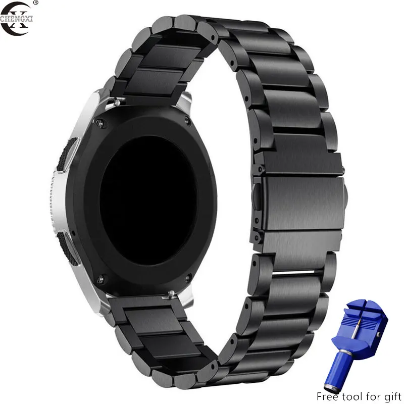 Gear S3 Frontier полосы, CHENGXI Премиум твердые нержавеющая сталь часы полосы браслет ремешок для samsung gear S3 Galaxy часы S3 22 мм