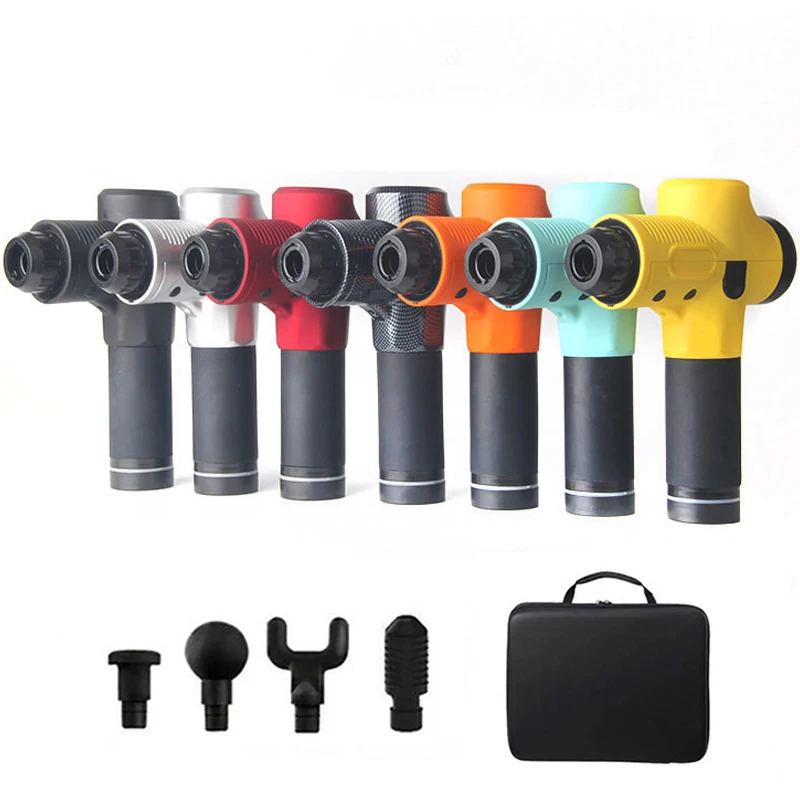 

Body Relaxation Muscle Massage Gun Sport Therapy Massager Pain Relief Slimming Shaping Massager 4 Heads With Bag