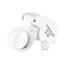 

40x 25mm Jewelers Eyes Optical Glass Loupe Magnifier Magnifying LED Light Mini Lupa Plastic Handheld Lens Loep Opvouwbaar