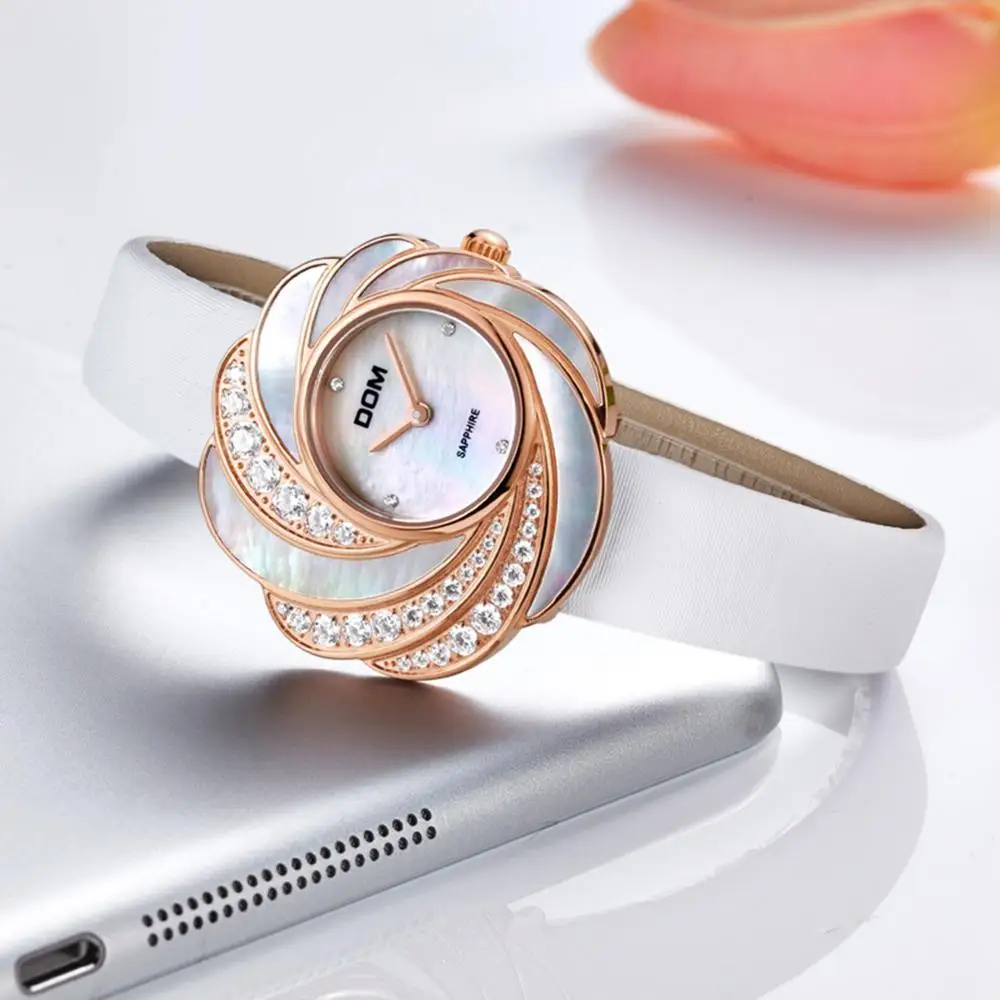 DOM Brand Luxury Women Quartz Watches Fashion Women Dress Wristwatch Ladies Luxury Quartz Watch Leather Strap Watch G-655