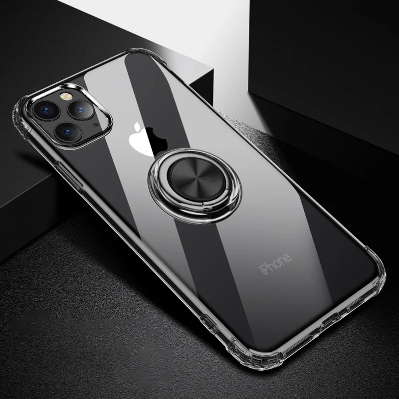 B2-Black XSDTS Прозрачный 3D противоударный чехол для iPhone 11 Pro XS Max X XR 8 7 6 6S Plus держатель с магнитным креплением автомобильная подставка для стенда чехол Капа - Цвет: B2-Black
