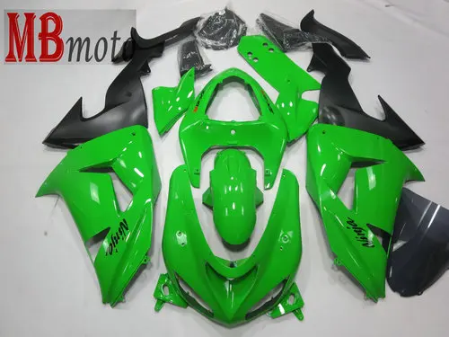 Ветровое стекло Обтекатели для ZX-6R 2007 2008 NINJA ZX пластиковый комплект впрыска мотоцикла обтекатель комплект хорошее качество УФ - Цвет: green show