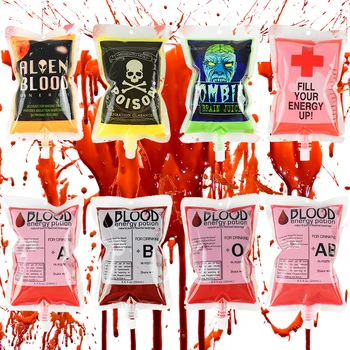 

5/10Pc Halloween Vampire Blood Pouch Props Zombie Beverage Drinks Bags Halloween Party Decoration Cosplay Drink Bag Water Bottle