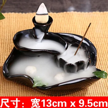 

Ceramic Censer Statue Incense Cones Base Incense Holder Sticks Backflow Burner Smoke Assuaging and Calming Home Decor 60XL004