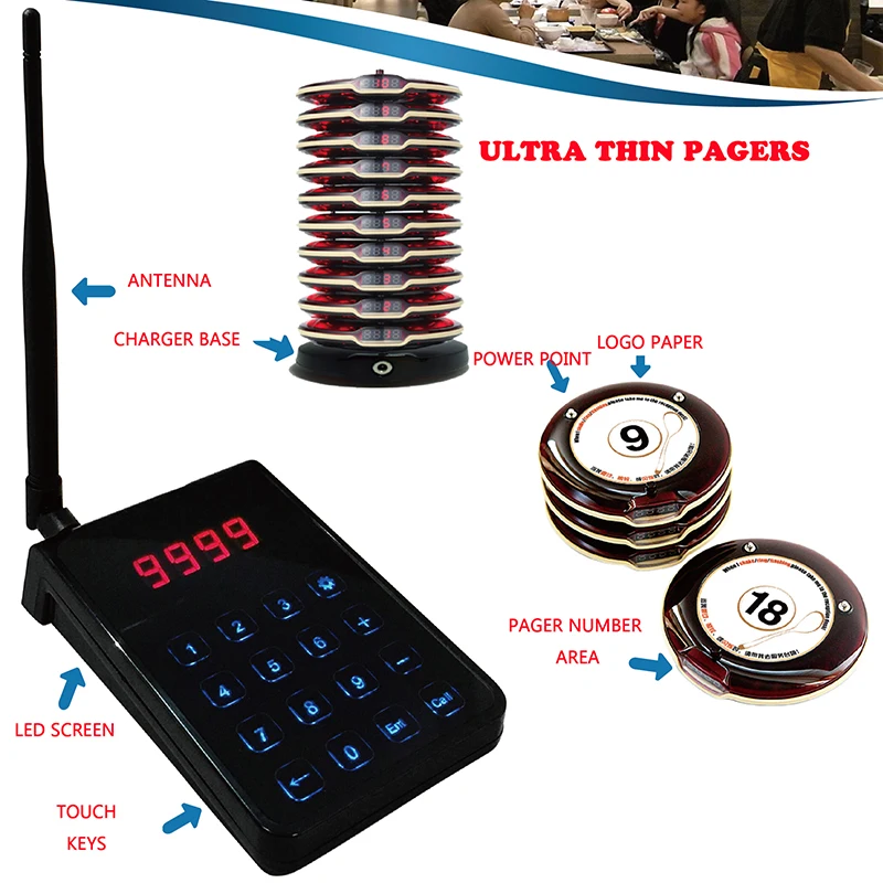 

Ultra-long Distance Wireless Queue Service System for Restaurant Cafe Dessert Shop Western Restaurant Fastfood Shop Ordering