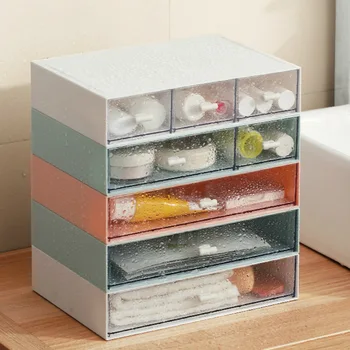 

Stackable Multilayer Drawer Storage Box Plastic Desktop Cosmetic organizer Jewelry Box Dust-proof Moisture-proof Home Storage