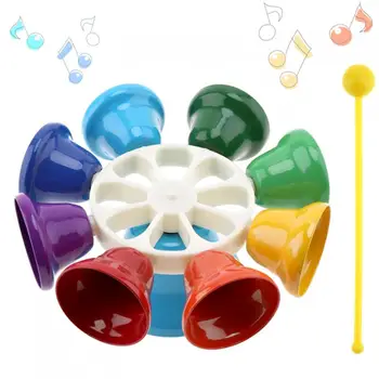 

Hand Bell Colorful 8 Note Percussion Bell Hand Bell Musical Toy Children Baby Early Education Musical Instrument