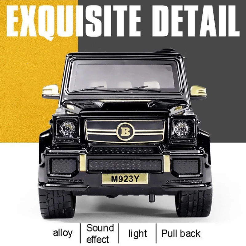 1/24 Mercedes Benz G65 модель автомобиля из сплава игрушка G класс модифицированный автомобиль внедорожник звук и светильник 6 открывающаяся дверь внедорожник