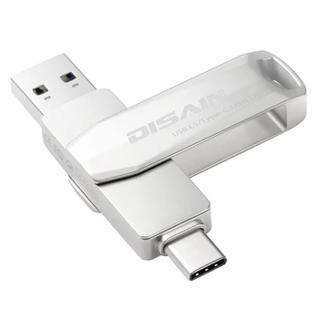 

DISAIN 64G U6L Dual-Purpose U Disk, for Computer/Mobile Phone Portable Rotating USB 3.1/Type-C High-Speed Dual Flash Drive