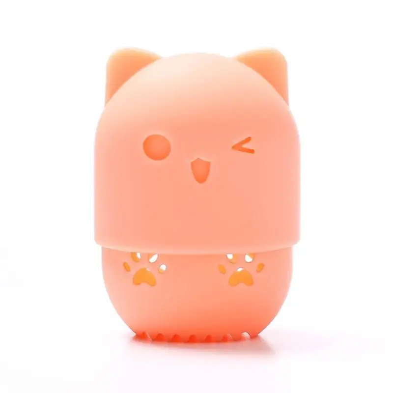 Orange Косметический ящик для хранения косметики сушильный порошок слоеный губка держатель силиконовый чехол - Цвет: Orange