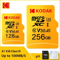 Kodak – carte mémoire haute vitesse 100 mo/s, 32 go, 64 go, UHS I go, classe 10, A1, Micro SD, V30, U3, TF, pour Smartphone, jeu vidéo 