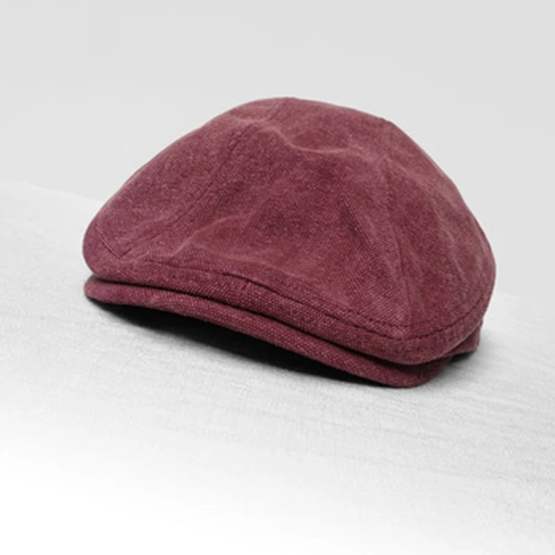 Casquette, четыре сезона, хлопок, синий, Мужская газетная шляпа, мужской берет, для мужчин и женщин, Ретро стиль, Англия, козырек, большая голова, CapBLM215 - Цвет: Красный