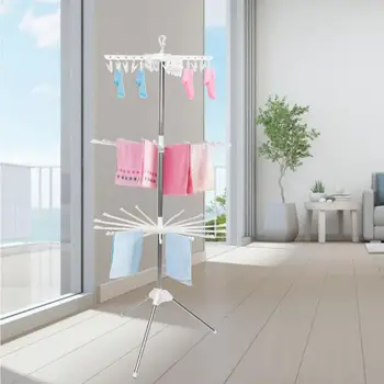 

3 Tiers Rotating Drying Rack Towel Hanging Holder Household Clothes Socks Hat Display Hanger Storage Stand Holder Bathroom Shelf