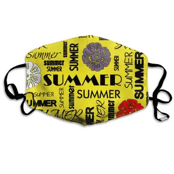 

Summer Art Washable Reusable Mask, Cotton Anti Dust Half Face Mouth Mask For Kids Teens Men Women With Adjustable Ear Loops