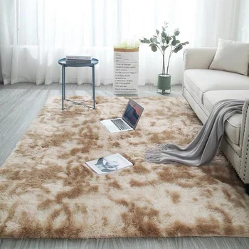 

60X160cm Rugs Tie-dye Gradient Faux Fur Plush Blanket Living Room Decor Floor Mat for Home Living Room Rugs