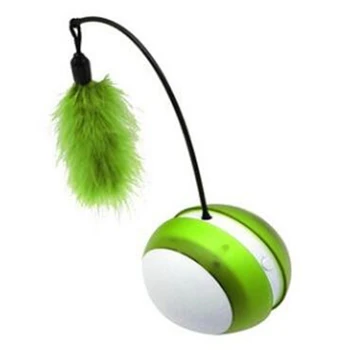 

Funny Pet Cats Catching Toy with Feather Tumbler Luminous Vocal Rolling Ball Teaser Pet Feather Toys for Cats