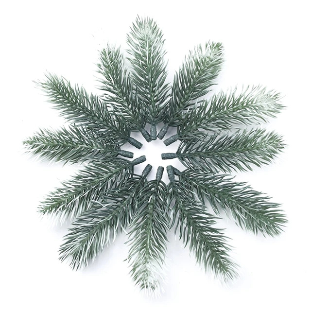 20 Pcs Christmas Snow Frosted Pine Branches, Christmas Snow Frosted Pine  Branches Artificial Faux Fake Christmas Picks and Sprays, Pine Needles  Sprigs