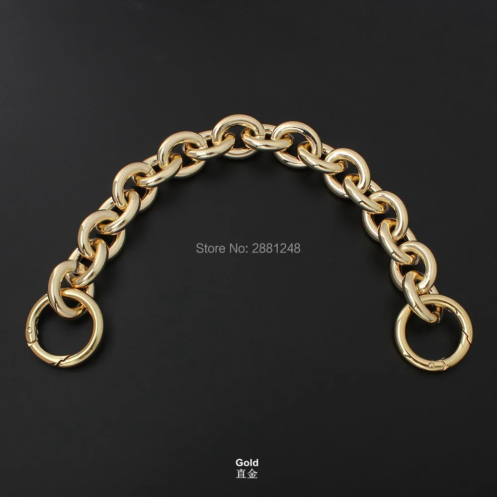 24mm thick round aluminum chain +spring ring Light weight bags strap bag parts handles easy matching Accessory Handbag Straps