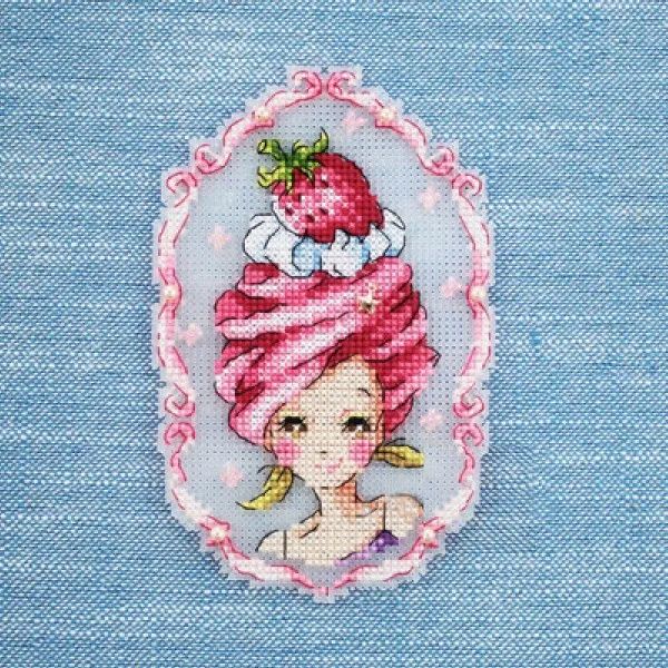 Refrigerator magnet top cream girl Cross stitch DMC set Creative Gift Handmade metal bookmark fairy tale princess series for cross stitch kit