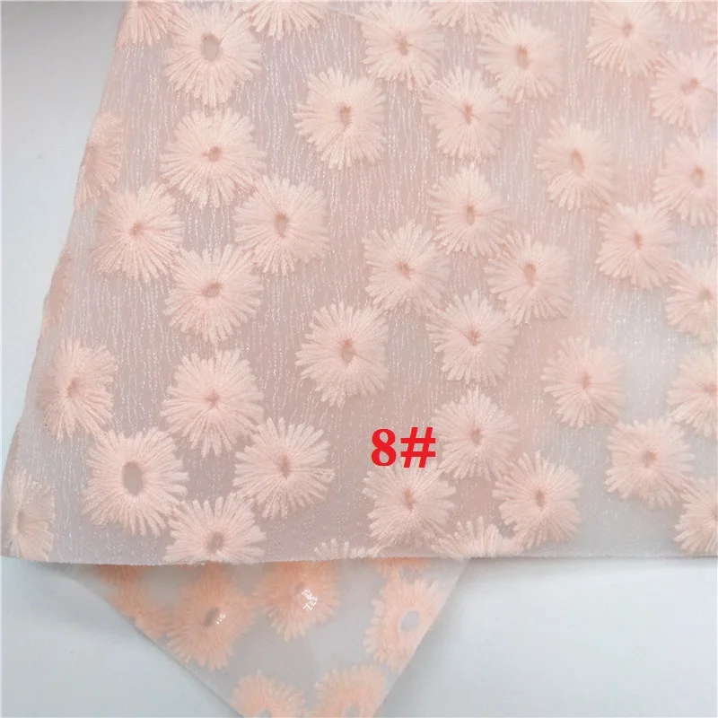 8 Glitterwishcome 21X29 см A4 Размер Вышивка Цветы на чистой ткани листы для бантов, GM617A - Цвет: 8