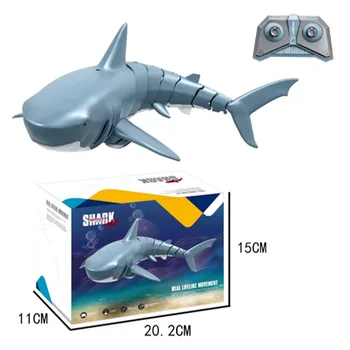 

2020 new simulated remote control shark 2.4g four-way remote control toy cross-border hot style outdoor remote control fish spla