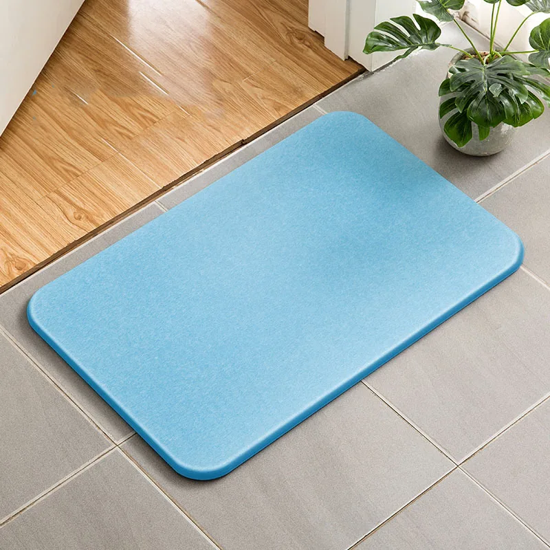 Blue 30*40 см коврик для ванной диатомит земля Быстросохнущий коврик в ванной супер абсорбирующий жесткий туалетный ковер с дополнительными нескользящими ковриками - Цвет: Blue