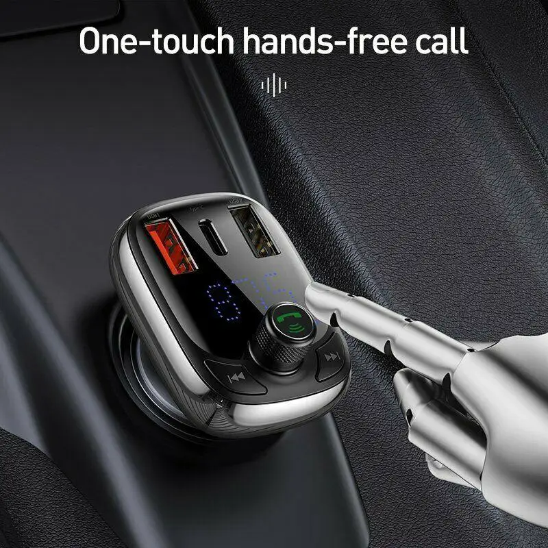Usb type-C автомобильное зарядное устройство Handsfree беспроводной Bluetooth 5,0 автомобильный комплект fm-передатчик Радио MP3 плеер быстрое зарядное устройство для iphone планшета