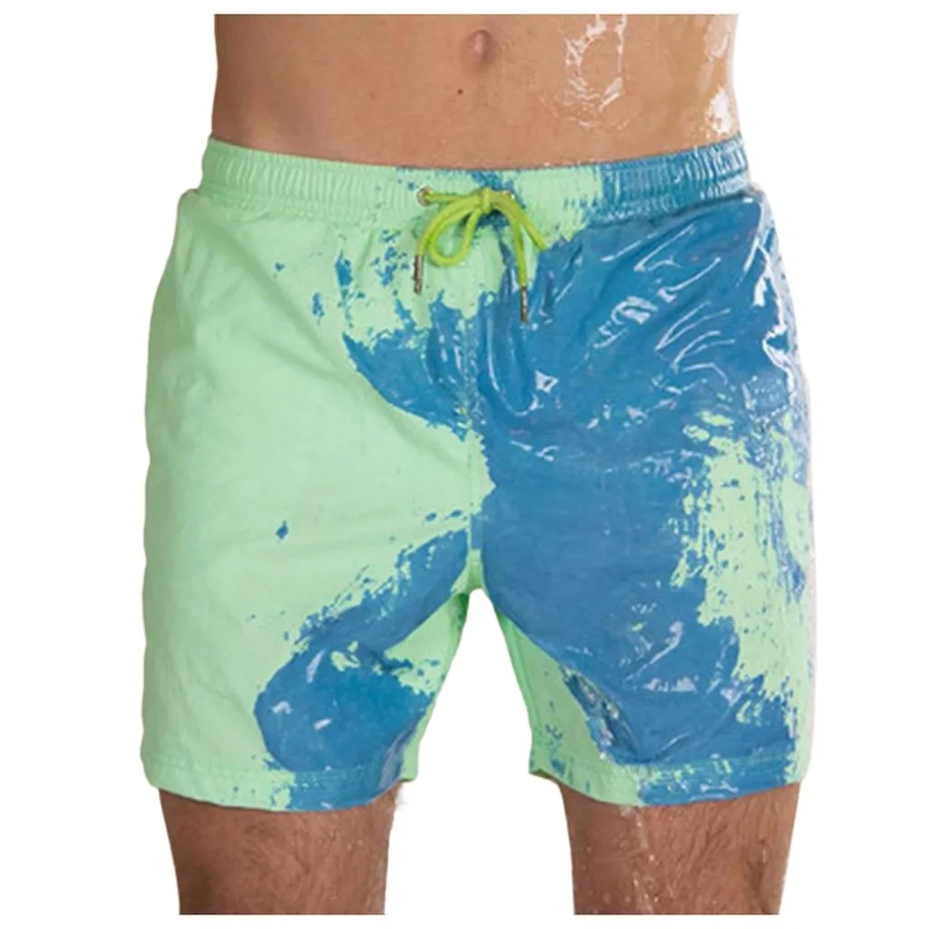 

Parent-child Color-changing Beach Shorts Men Quick Dry Swimwear Beach Pants Discoloration In Heat Shorts Swimming Surfing Shorts