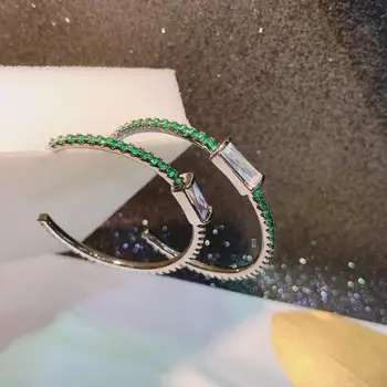 

women classic large circle rhinestone earring new elegant ladies show stage prom ear hoop