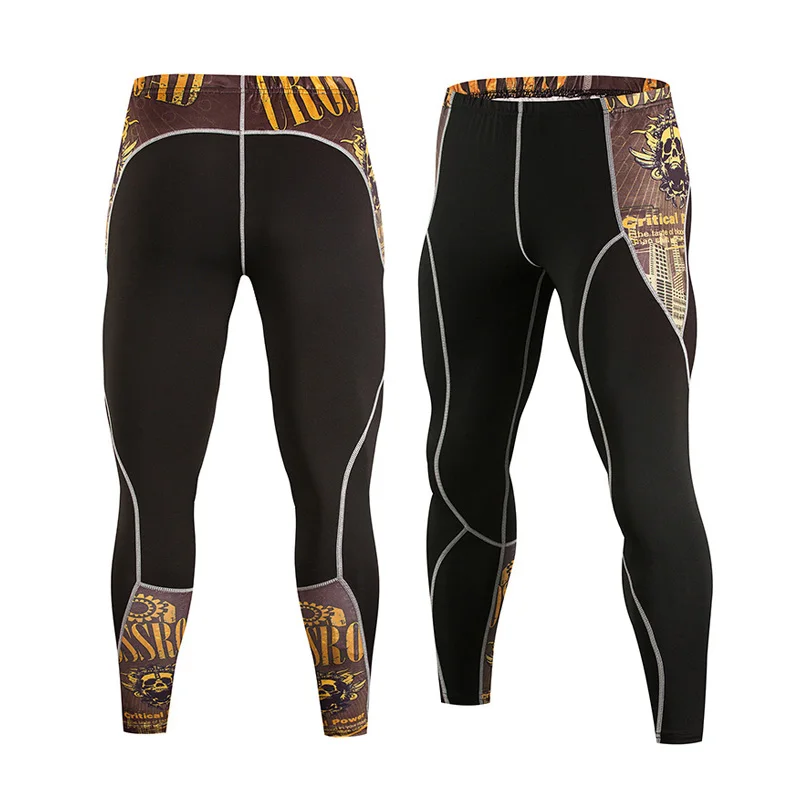 pants Мужской костюм для фитнеса, 3D компрессионный топ+ леггинсы, нижнее белье, Кроссфит, длинный рукав, тренировочная одежда для фитнеса, спортивная одежда для велоспорта - Цвет: pants