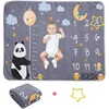 1 Set Baby Monthly Record Growth Milestone Blanket Newborn Photography Props Accessories Creative Cartoon Bear Printing 5