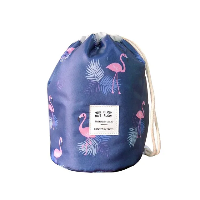 Navy flamingo Круглая косметичка, водонепроницаемая сумка для хранения, Дамская косметика, милая косметичка, косметичка - Цвет: Navy flamingo