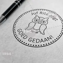 1984-Сова Goed gedaan! Персонализированные пользовательские штамп с именем печать учителя, любой язык