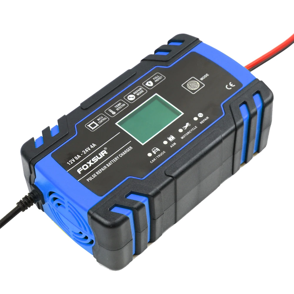 Car Battery Charger 12V 24V 8A Touch Screen Pulse Repair LCD