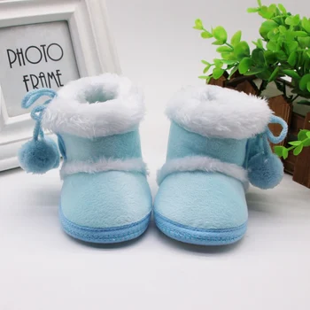 

Newborn Girls Boys Shoes Baby Boots Winter First Walkers Tassel Fur Snow Super Warm Prewalkers Soft Sole No-slip Booties