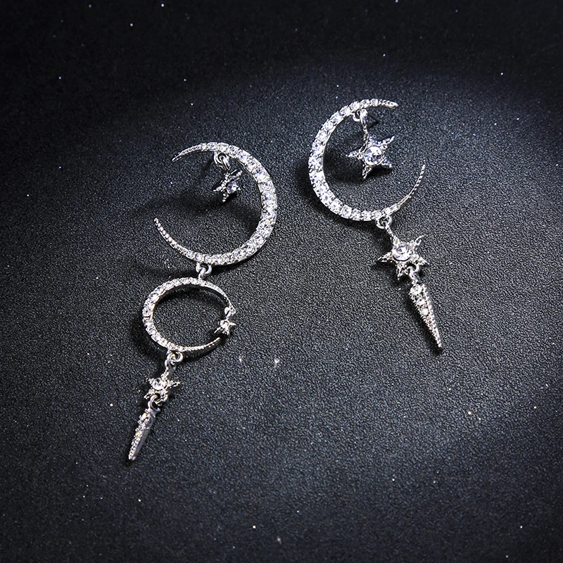 Kissme Кристалл Earirngs Луна старт люстра серьги для женщин корейская мода ювелирные изделия