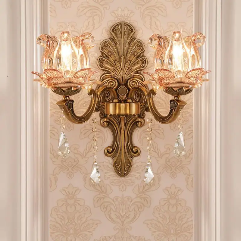 Avec Miroir Tete горит Deco Lampara De Pared интерьер для дома Wandlamp кристалл аппликация Murale светильник Настенный светильник для спальни