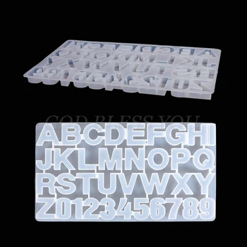 

DIY English Letters Number Pendant Casting Silicone Mould Crafts Jewelry Making Tools Alphabet Crystal Epoxy Resin Mold