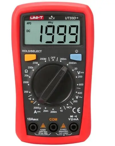 UT33D plus Uni-t UT33A+ UT33B+ UT33C+ UT33D+ мультиметр размера ладони; сопротивление/Емкость/температура/тест НТС, подсветка - Цвет: UT33D plus