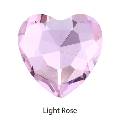 Heart Colorful Pointback Glass Rhinestone K9 Glass Crystal stone for Craft Strass Dress Clothes decoration Jewelry Beads crystal - Цвет: Light Rose