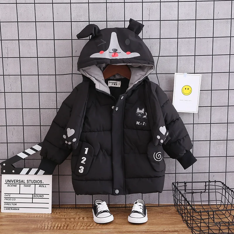 

2019 New Style Winter Infant CHILDREN'S Wear Baby Cartoon Pattern Cat Cotton-padded Clothes Men And Women Children Warm down Coa